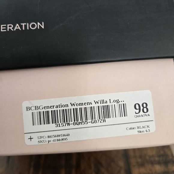 BCBGeneration Willa Logo Sneakers. Black. Size 6.5. New. - Picture 7 of 7